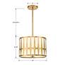 6_Crystorama Royston 15" Wide Antique Gold Drum Pendant Light more views