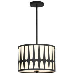 Crystorama Royston 15" Wide Black Drum Pendant Light