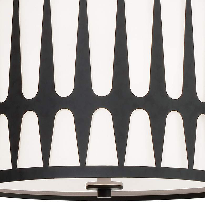 Image 3 Crystorama Royston 15" Wide Black Drum Pendant Light more views