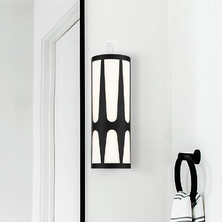 Image 1 Crystorama Royston 17 3/4" High Black ADA Wall Sconce