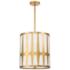 Crystorama Royston 17" Wide Antique Gold Drum Pendant Light