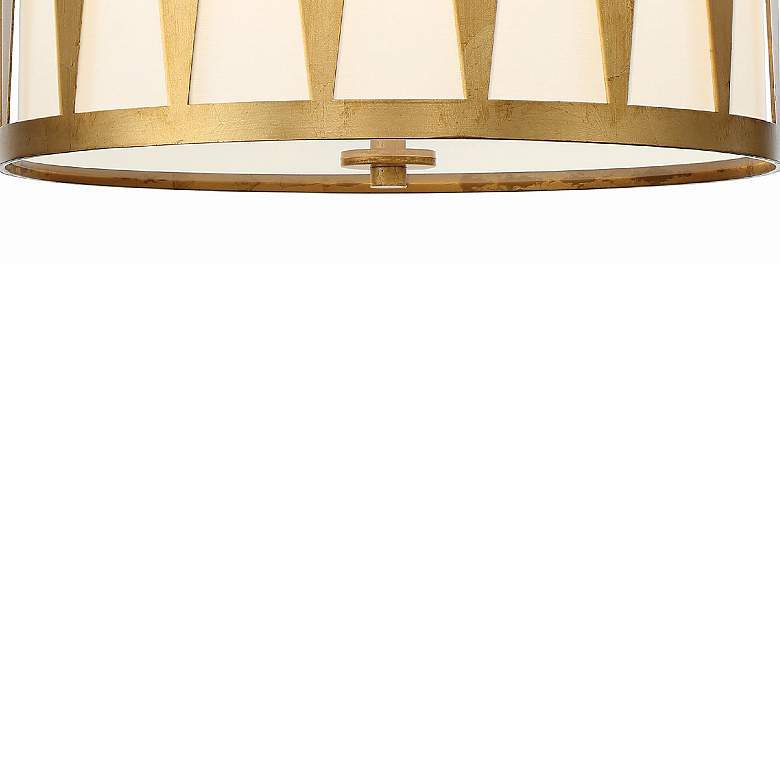 Image 4 Crystorama Royston 17" Wide Antique Gold Drum Pendant Light more views