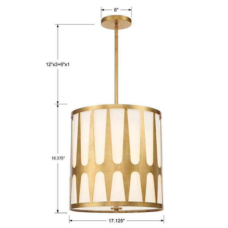Image 6 Crystorama Royston 17" Wide Antique Gold Drum Pendant Light more views