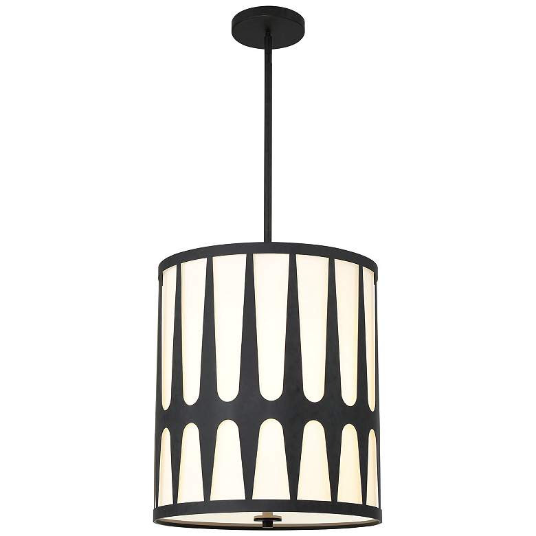 Image 2 Crystorama Royston 17 inch Wide Black Drum Pendant Light