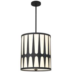 Crystorama Royston 17" Wide Black Drum Pendant Light