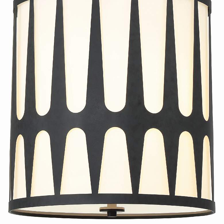 Image 5 Crystorama Royston 17" Wide Black Drum Pendant Light more views