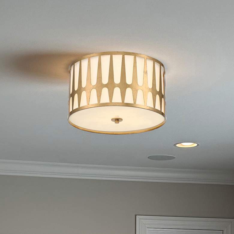 Image 1 Crystorama Royston 18" Wide Antique Gold Ceiling Light