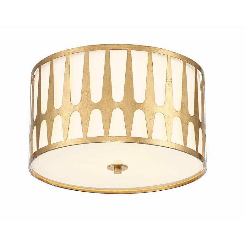 Image 3 Crystorama Royston 18" Wide Antique Gold Ceiling Light more views