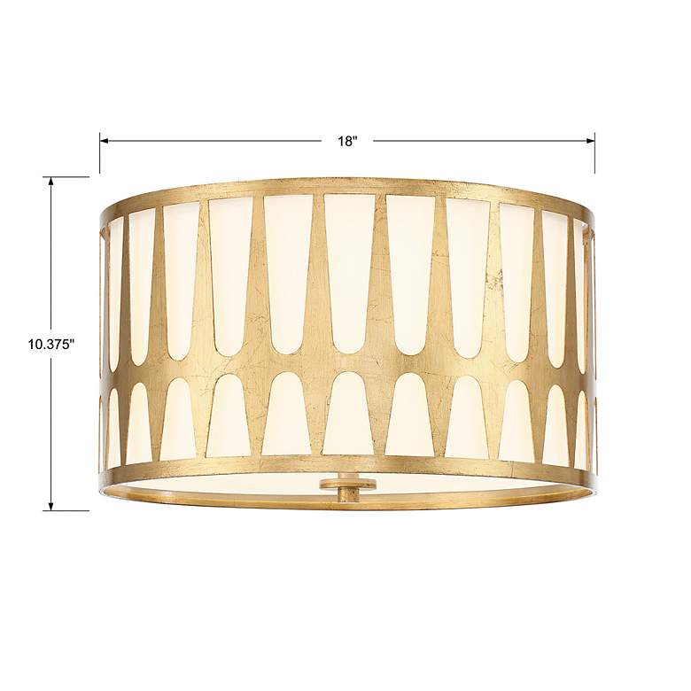 Image 5 Crystorama Royston 18" Wide Antique Gold Ceiling Light more views
