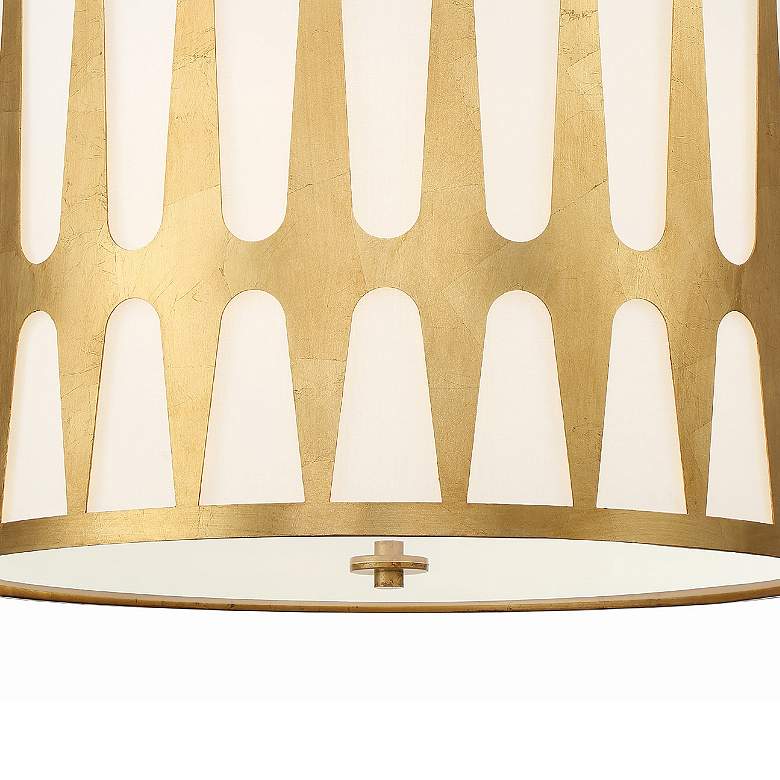Image 5 Crystorama Royston 24" Wide Antique Gold Drum Pendant Light more views