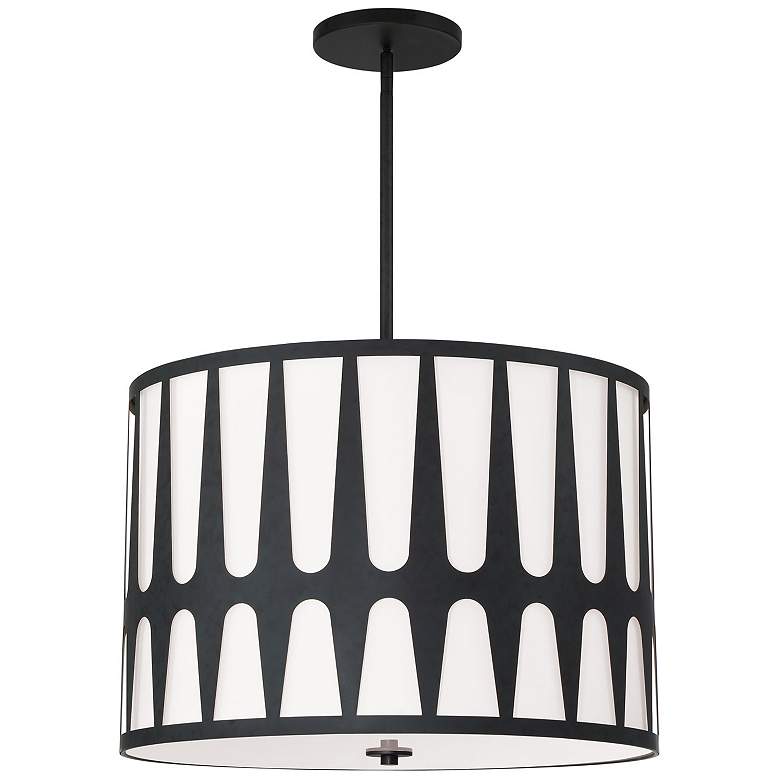 Image 2 Crystorama Royston 24" Wide Black Drum Pendant Light