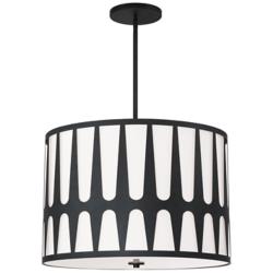 Crystorama Royston 24" Wide Black Drum Pendant Light