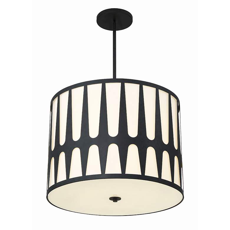 Image 3 Crystorama Royston 24" Wide Black Drum Pendant Light more views