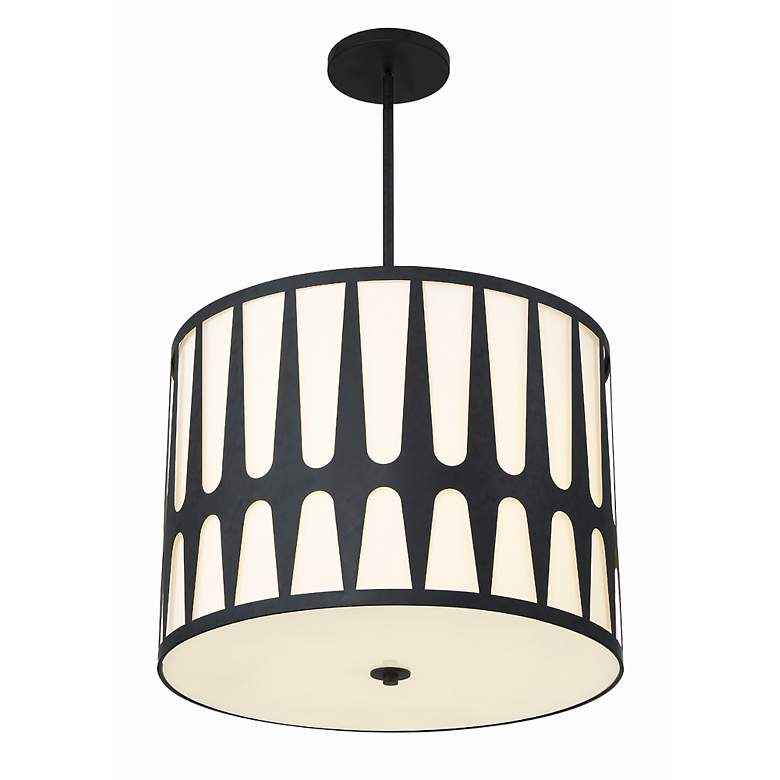 Image 3 Crystorama Royston 24 inch Wide Black Drum Pendant Light more views