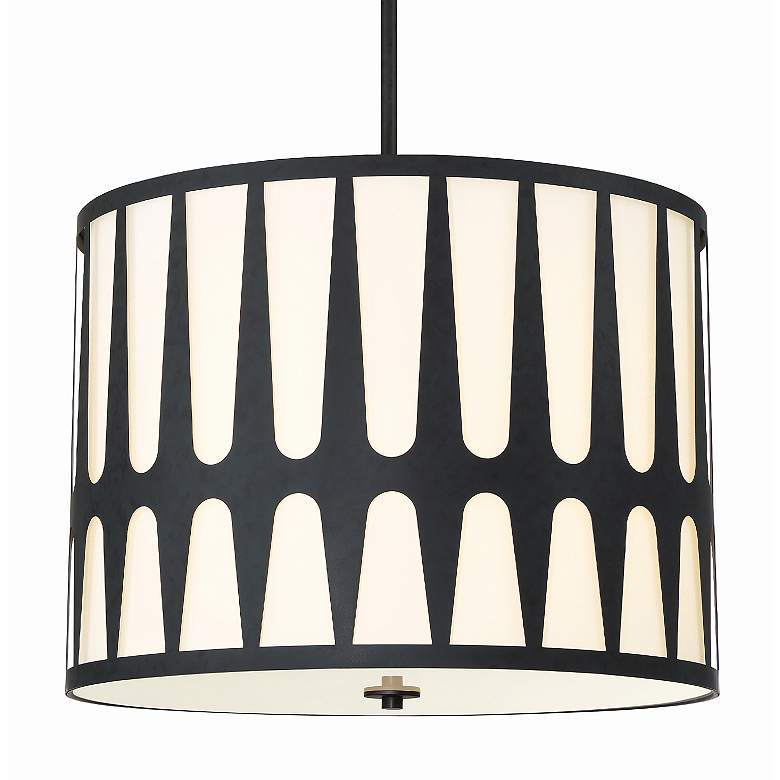 Image 5 Crystorama Royston 24 inch Wide Black Drum Pendant Light more views