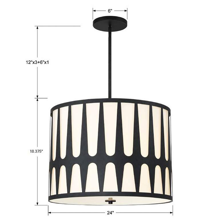 Image 6 Crystorama Royston 24" Wide Black Drum Pendant Light more views