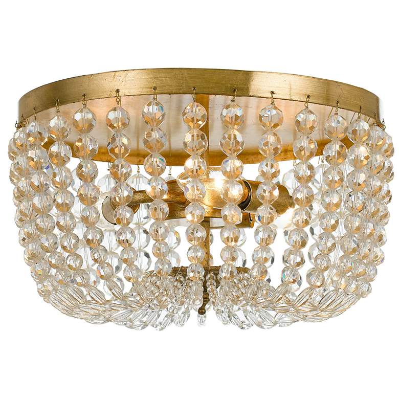 Image 2 Crystorama Rylee 12 1/2"W 3-Light Antique Gold Ceiling Light