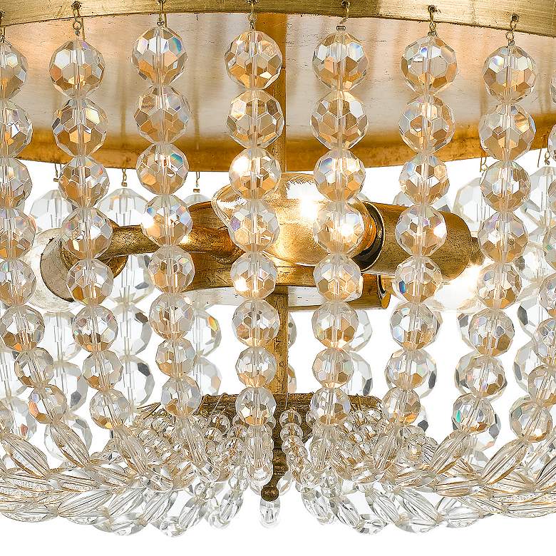 Image 4 Crystorama Rylee 12 1/2"W 3-Light Antique Gold Ceiling Light more views