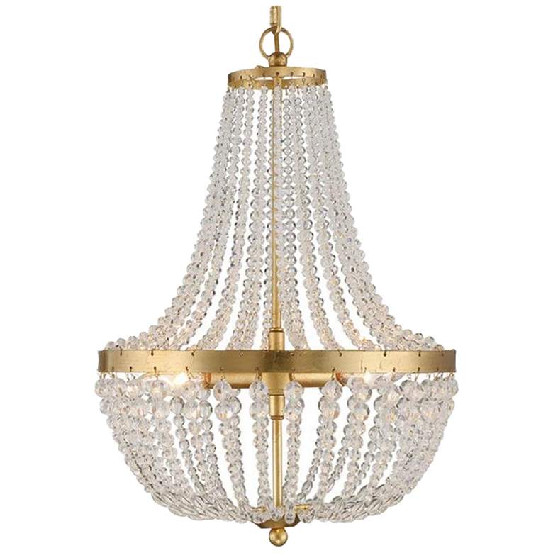 Image 2 Crystorama Rylee 14 inch Wide Antique Gold and Glass Chandelier