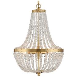 Crystorama Rylee 14" Wide Antique Gold and Glass Chandelier