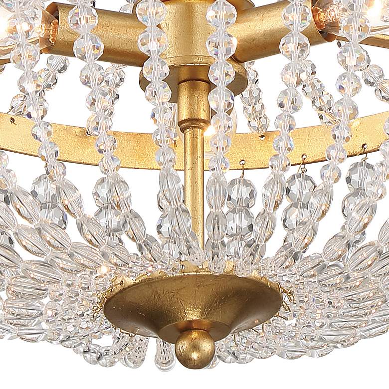 Image 5 Crystorama Rylee 14" Wide Antique Gold and Glass Chandelier more views