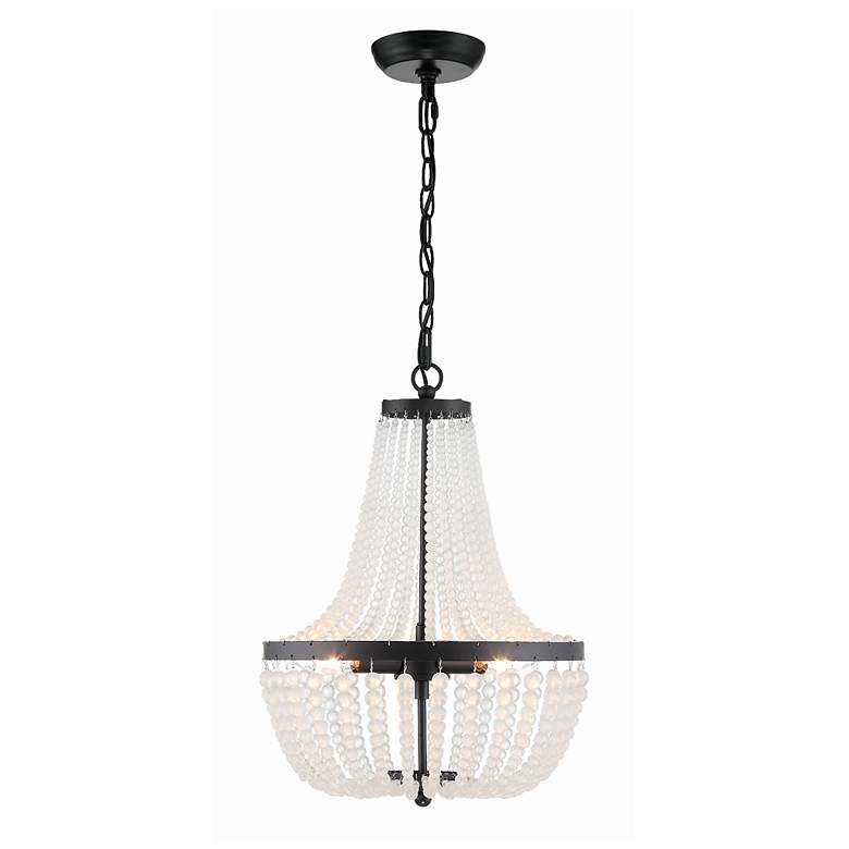 Image 2 Crystorama Rylee 14" Wide Matte Black 3-Light Crystal Chandelier