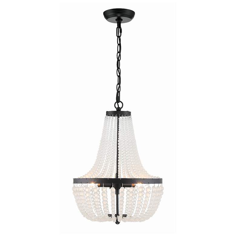 Image 1 Crystorama Rylee 14 inch Wide Matte Black 3-Light Crystal Chandelier