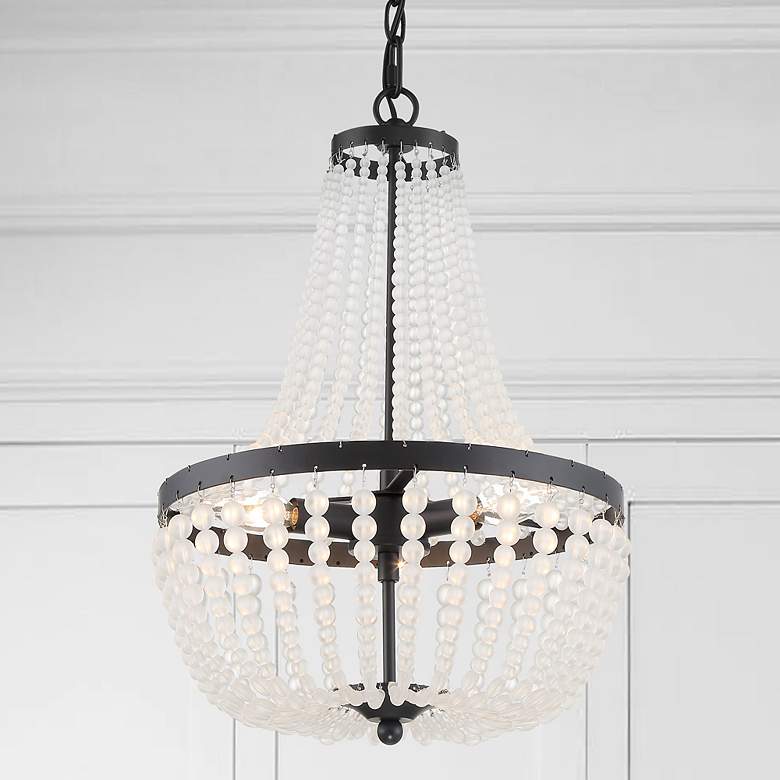 Image 1 Crystorama Rylee 14" Wide Matte Black 3-Light Crystal Chandelier