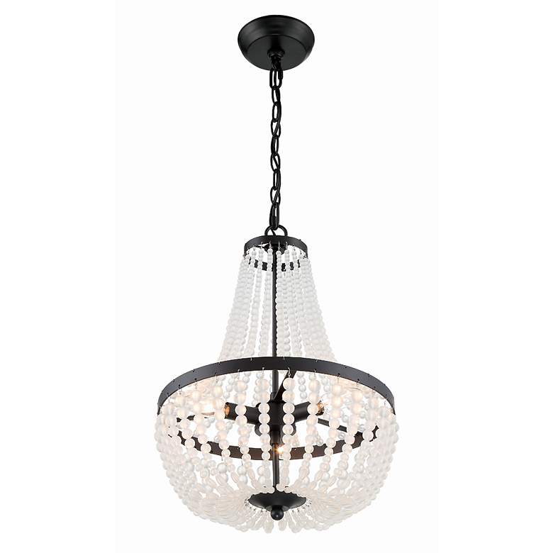 Image 3 Crystorama Rylee 14" Wide Matte Black 3-Light Crystal Chandelier more views