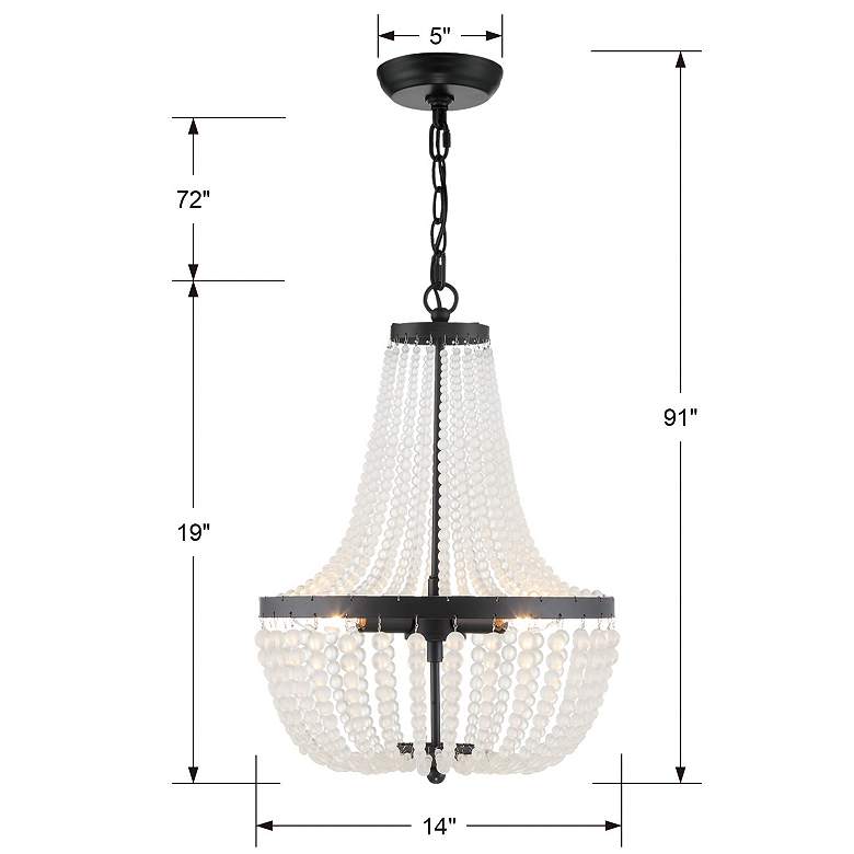 Image 7 Crystorama Rylee 14" Wide Matte Black 3-Light Crystal Chandelier more views