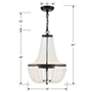 7_Crystorama Rylee 14" Wide Matte Black 3-Light Crystal Chandelier more views