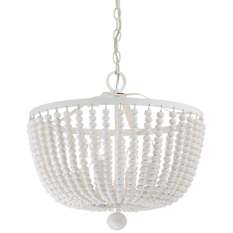 Image 2 Crystorama Rylee 16 1/2 inch Wide 4-Light  Matte White Beaded Chandelier