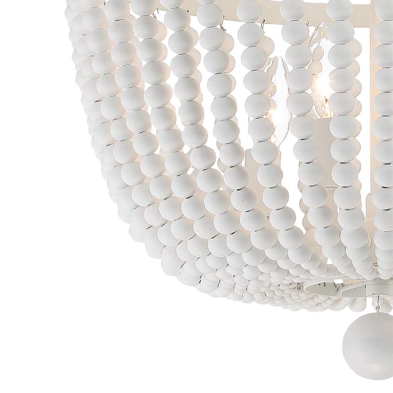 Image 3 Crystorama Rylee 16 1/2" Wide 4-Light  Matte White Beaded Chandelier more views