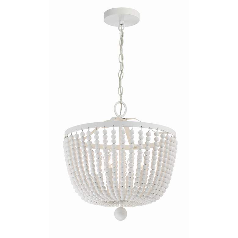 Image 3 Crystorama Rylee 16 1/2 inch Wide 4-Light  Matte White Beaded Chandelier more views