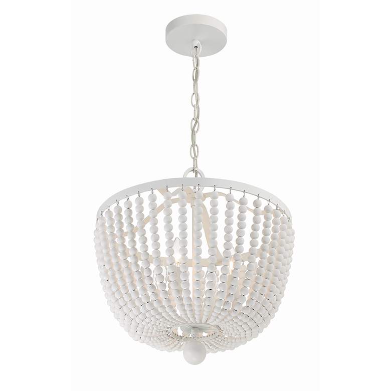Image 4 Crystorama Rylee 16 1/2" Wide 4-Light Matte White Beaded Chandelier more views