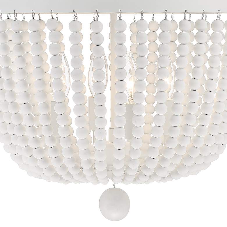 Image 6 Crystorama Rylee 16 1/2 inch Wide 4-Light  Matte White Beaded Chandelier more views