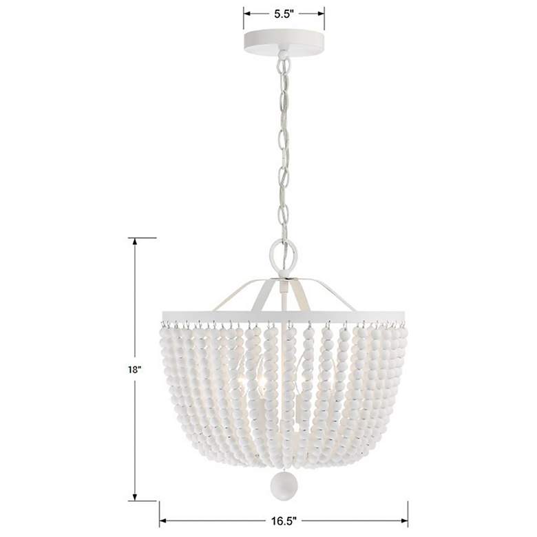Image 7 Crystorama Rylee 16 1/2" Wide 4-Light  Matte White Beaded Chandelier more views