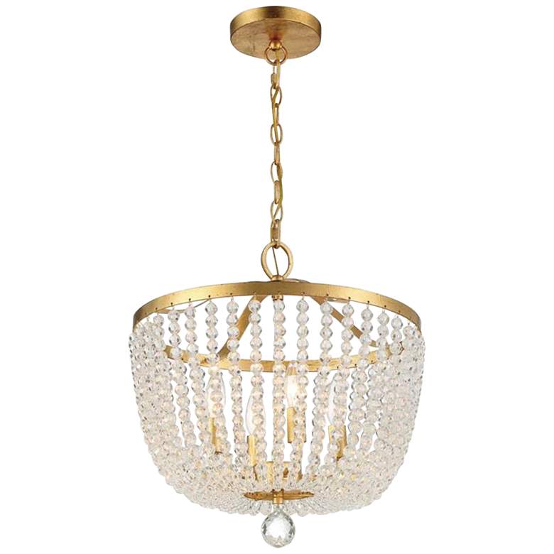 Image 2 Crystorama Rylee 16 1/2" Wide Antique Gold and Glass Chandelier