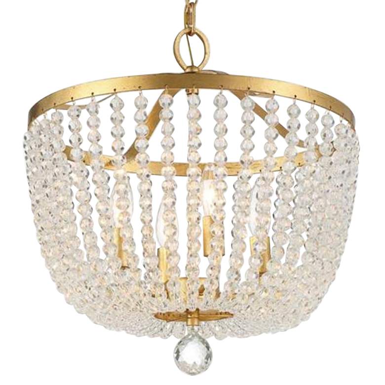 Image 4 Crystorama Rylee 16 1/2 inch Wide Antique Gold and Glass Chandelier more views