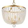 Crystorama Rylee 16 1/2" Wide Antique Gold and Glass Chandelier