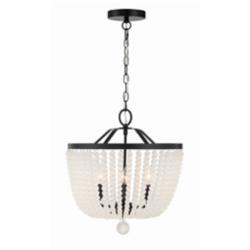 Crystorama Rylee 16 1/2" Wide Matte Black 4-Light Chandelier