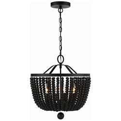 Crystorama Rylee 16 1/2" Wide Matte Black Bowl Chandelier