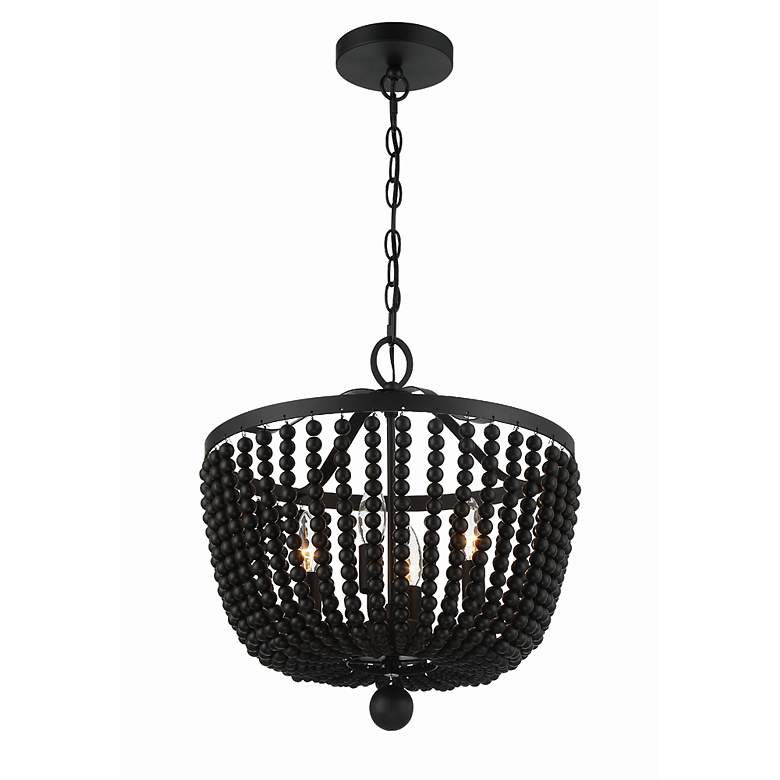 Image 3 Crystorama Rylee 16 1/2 inch Wide Matte Black Bowl Chandelier more views