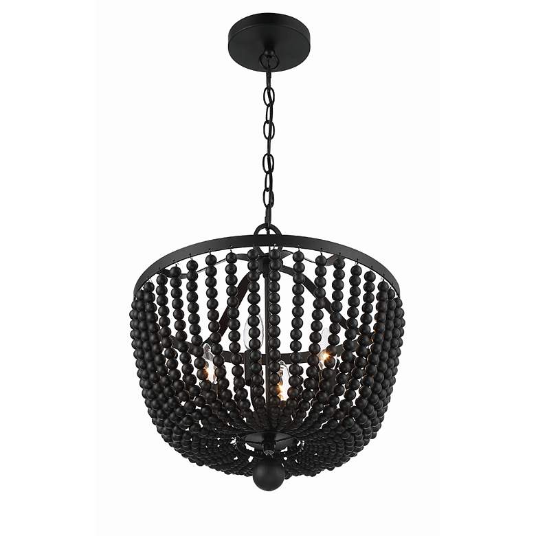 Image 4 Crystorama Rylee 16 1/2" Wide Matte Black Bowl Chandelier more views