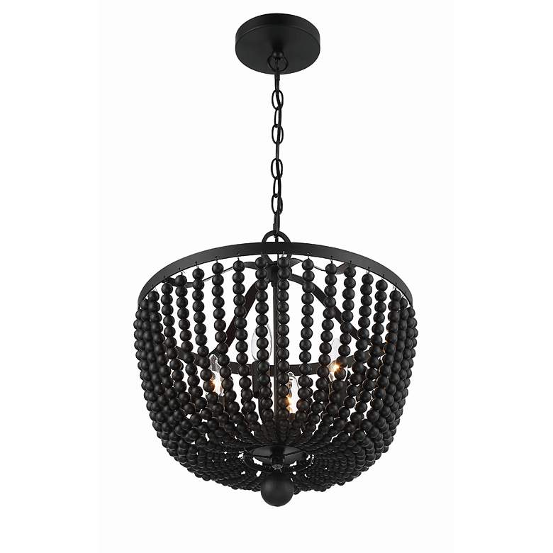 Image 4 Crystorama Rylee 16 1/2 inch Wide Matte Black Bowl Chandelier more views