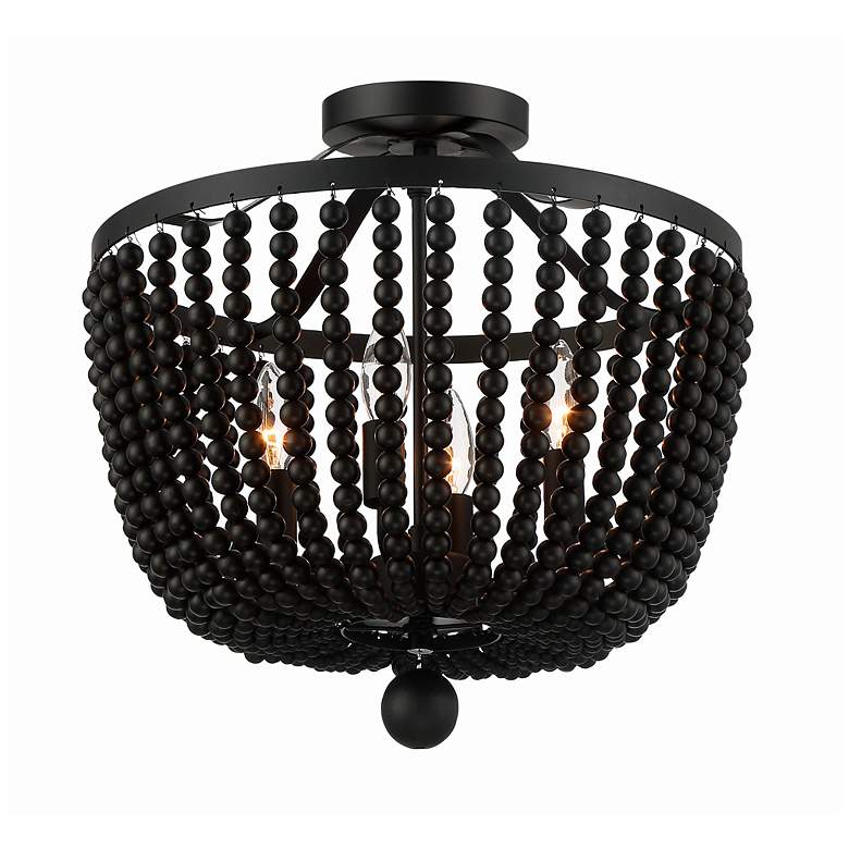 Image 2 Crystorama Rylee 16 1/2" Wide Matte Black Ceiling Light