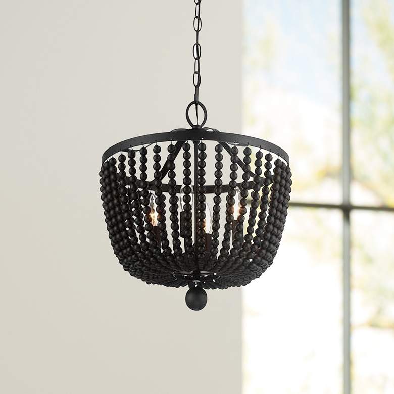 Image 1 Crystorama Rylee 16 1/2" Wide Matte Black Ceiling Light