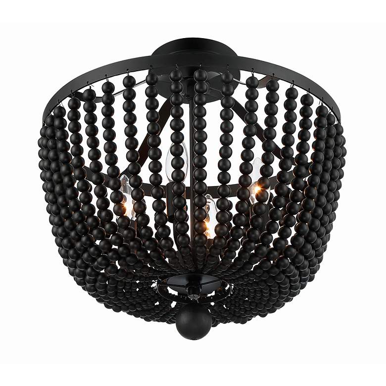 Image 3 Crystorama Rylee 16 1/2 inch Wide Matte Black Ceiling Light more views