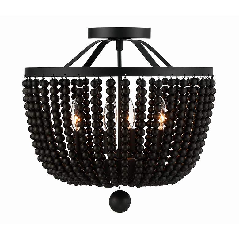 Image 4 Crystorama Rylee 16 1/2" Wide Matte Black Ceiling Light more views