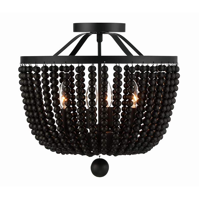 Image 4 Crystorama Rylee 16 1/2 inch Wide Matte Black Ceiling Light more views